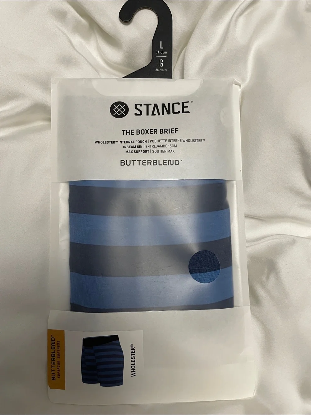 Stance Butterblend Boxer Briefs - Navy & Light Blue Stripes